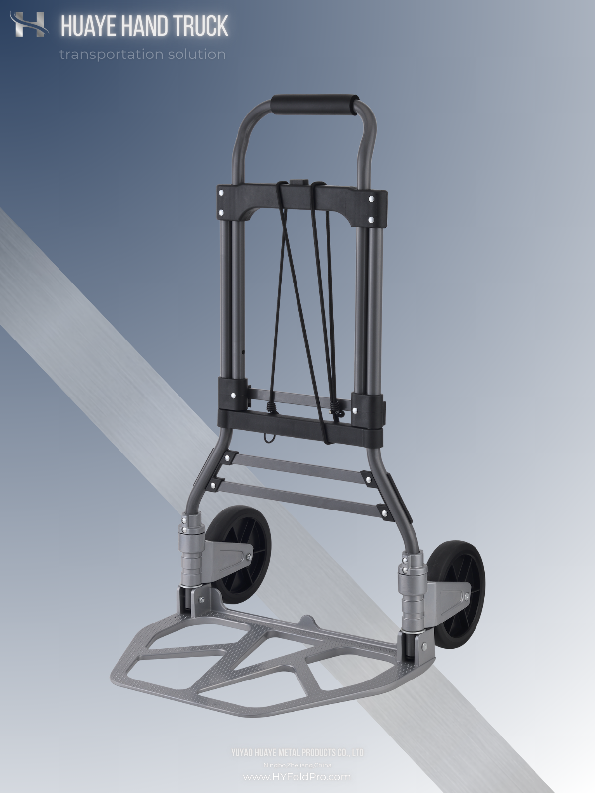 Yuyao HuaYe hand truck -Heavy-Duty Folding Hand Truck – 2-Wheel Portable Aluminum Dolly Cart, 150kg Capacity