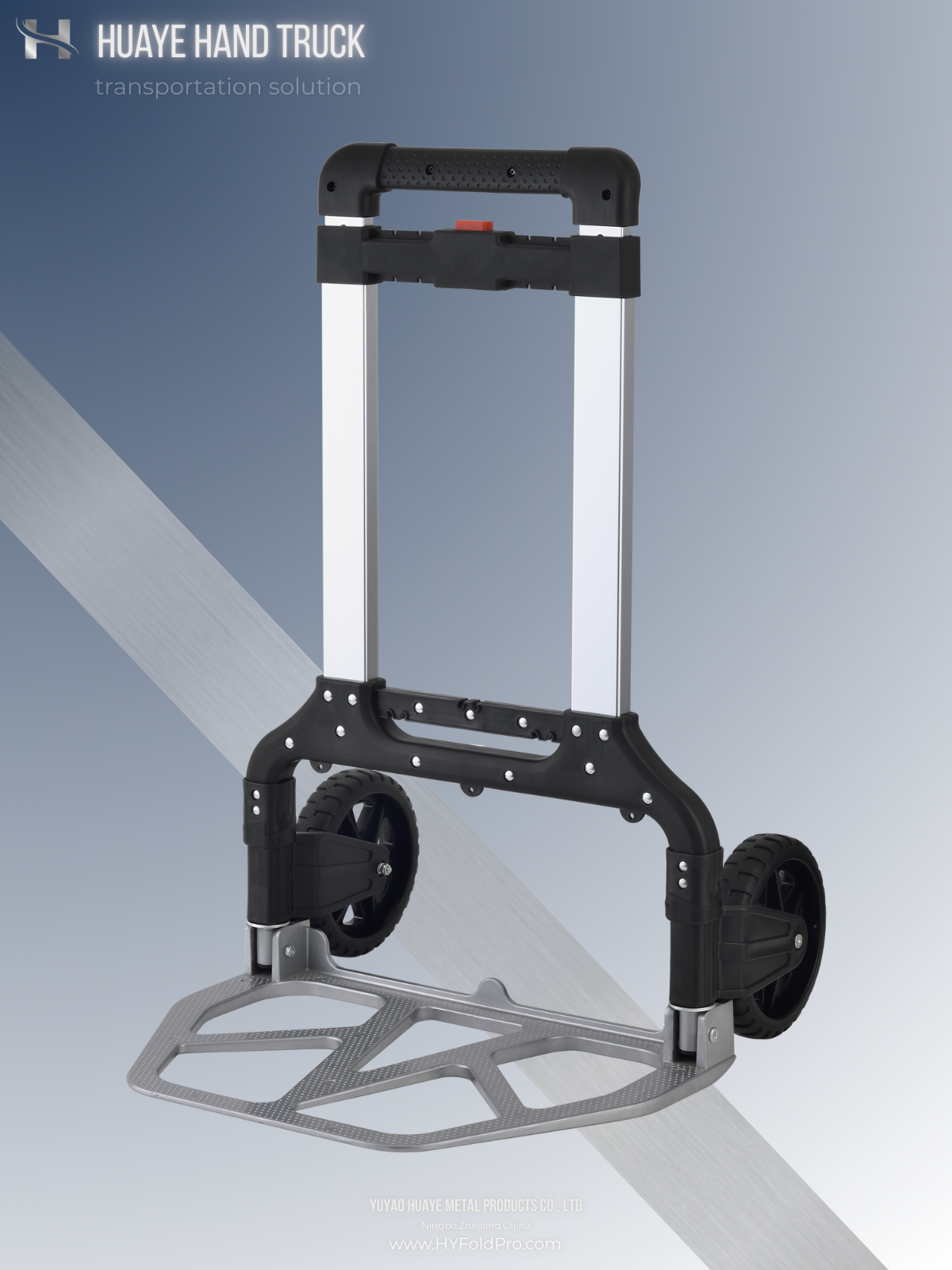 Yuyao HuaYe hand truck -100kg Capacity Folding Hand Truck – Lightweight 2-Wheel Portable Dolly for Home, Office & Delivery