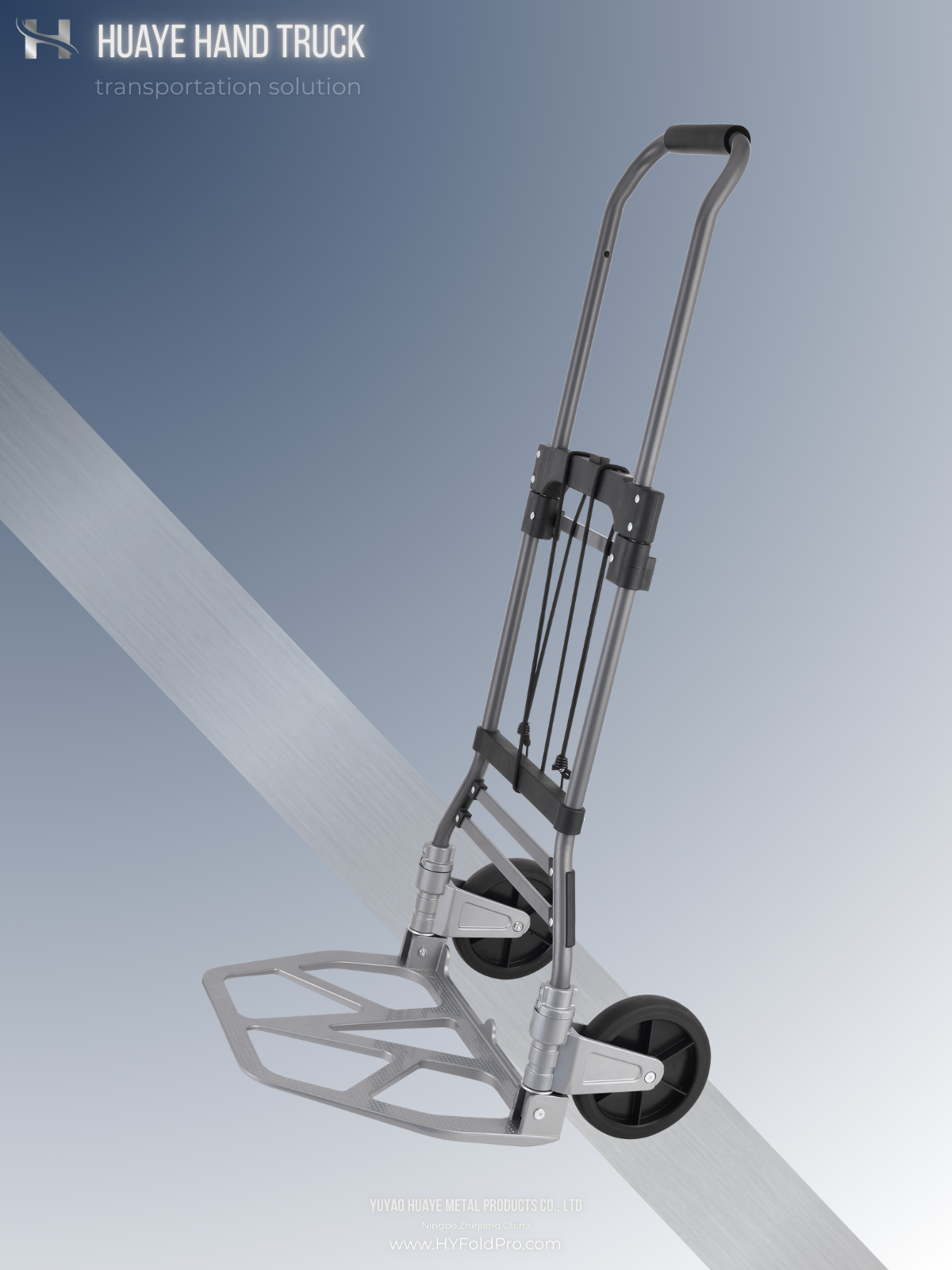 Yuyao HuaYe hand truck -Heavy-Duty Folding Hand Truck – 2-Wheel Portable Aluminum Dolly Cart, 150kg Capacity