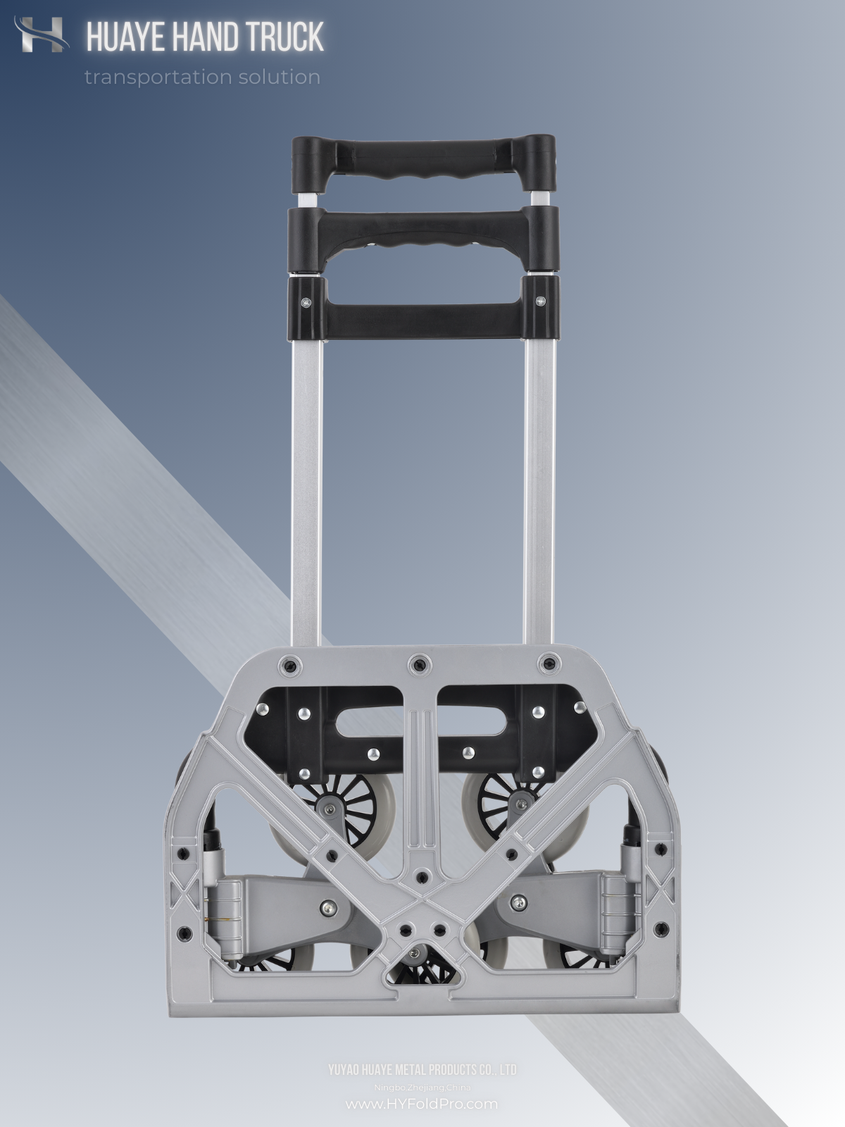 Yuyao HuaYe hand truck -Folding Stair Climbing Hand Truck – 6-Wheel Lightweight Trolley, 70kg Capacity for Home, Office & Travel