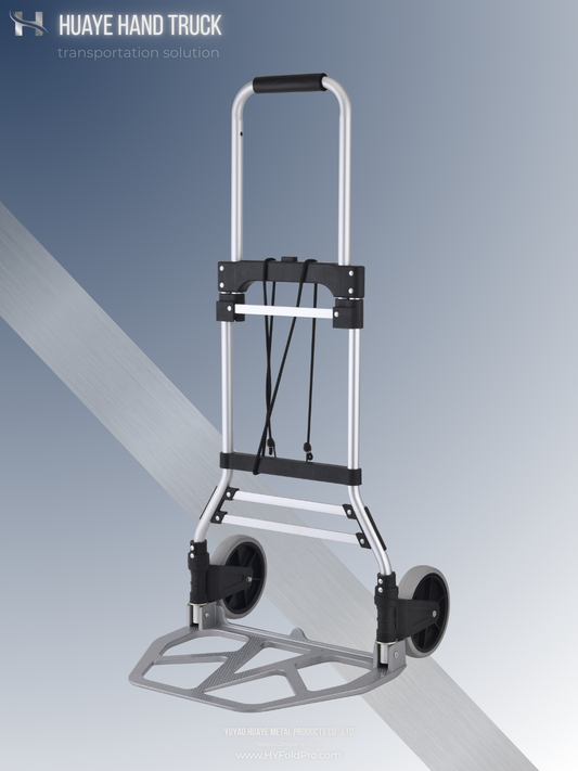Yuyao HuaYe hand truck -Folding Aluminum Hand Truck – Heavy-Duty 2-Wheel Dolly Cart, 120kg Capacity, Lightweight & Portable