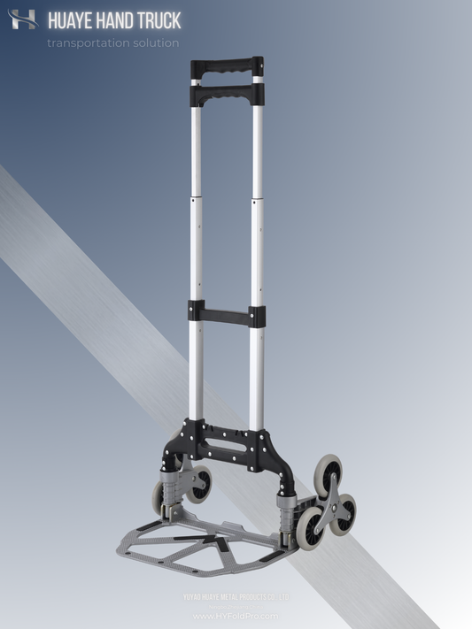 Folding Stair Climbing Hand Truck – 6-Wheel Lightweight Trolley, 70kg Capacity for Home, Office & Travel