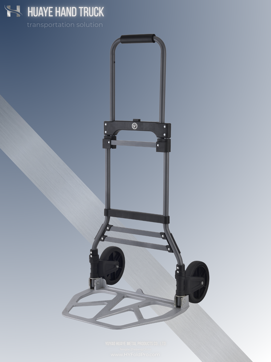 Yuyao HuaYe hand truck -125kg Folding Steel Hand Truck – Heavy-Duty 2-Wheel Trolley for Home, Warehouse, and Delivery Use