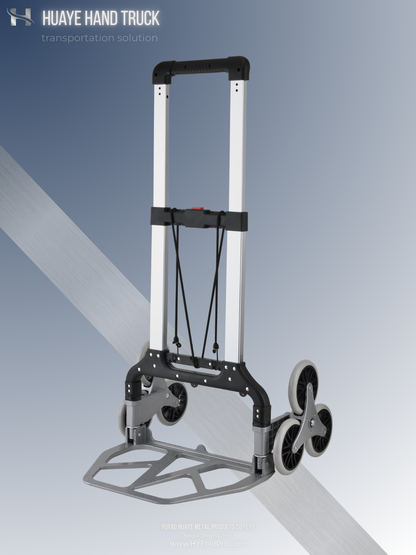 Yuyao HuaYe hand truck -100kg Stair Climbing Folding Hand Truck – Heavy Duty 6-Wheel Trolley with Durable Frame for Moving, Delivery & Warehouse Use
