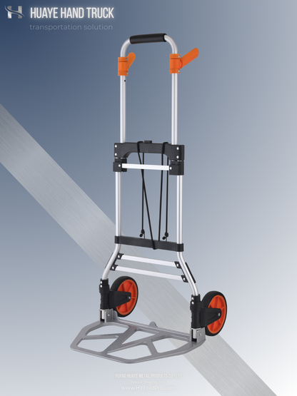 Yuyao HuaYe hand truck -Folding Hand Truck with Handle – Lightweight Aluminum Frame Trolley, 120kg Capacity Utility Cart for Moving & Travel