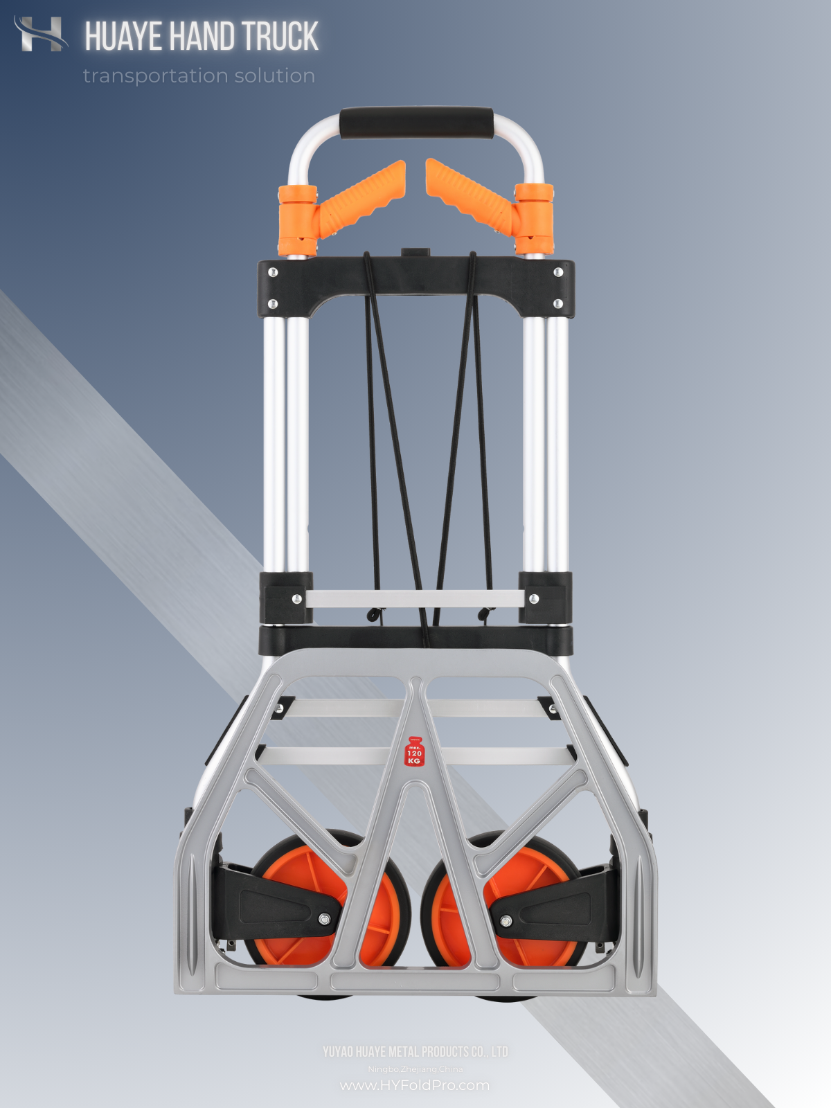 Yuyao HuaYe hand truck -Folding Hand Truck with Handle – Lightweight Aluminum Frame Trolley, 120kg Capacity Utility Cart for Moving & Travel