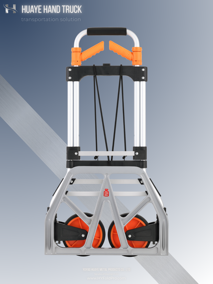 Yuyao HuaYe hand truck -Folding Hand Truck with Handle – Lightweight Aluminum Frame Trolley, 120kg Capacity Utility Cart for Moving & Travel