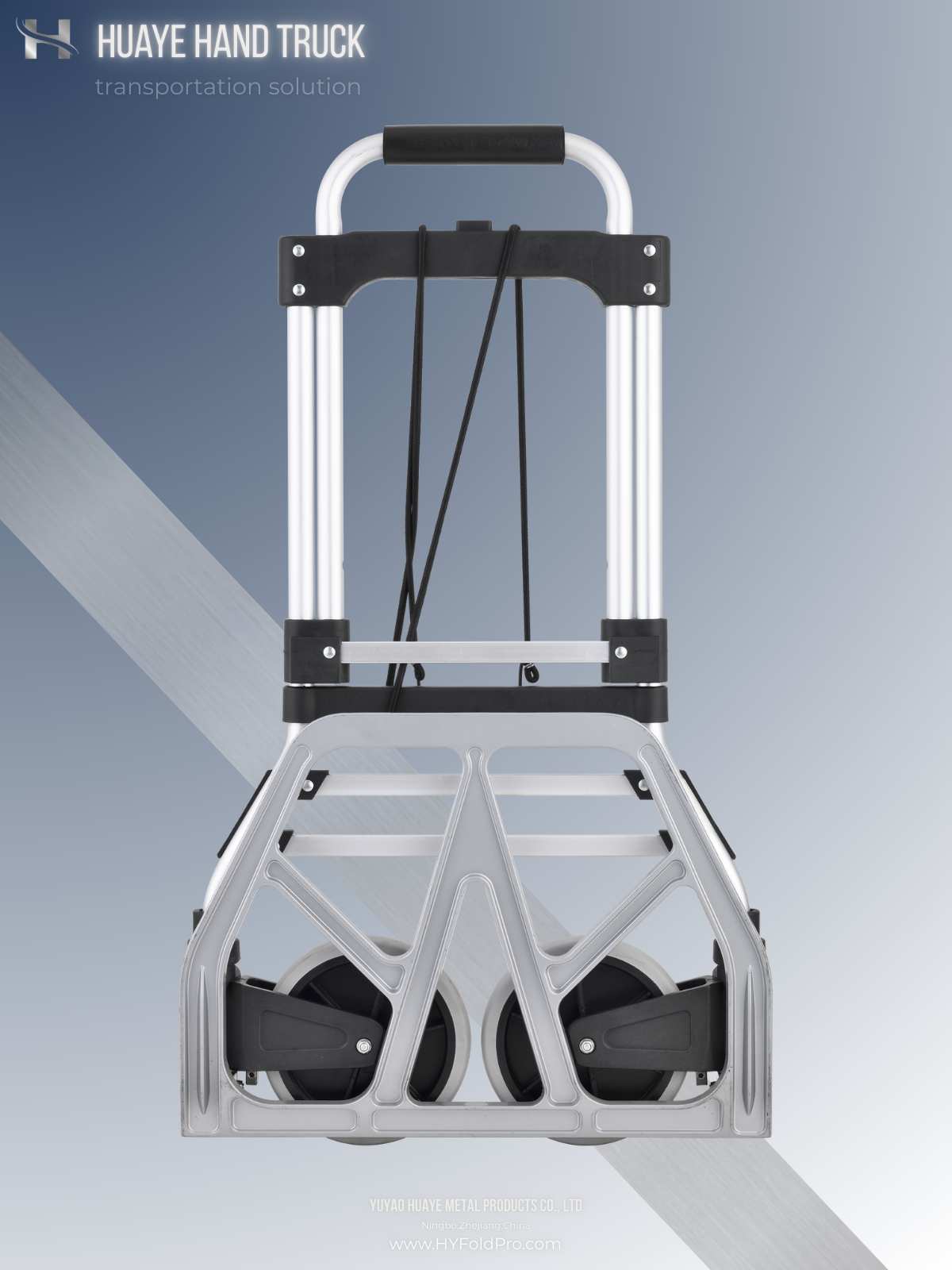 Yuyao HuaYe hand truck -Folding Aluminum Hand Truck – Heavy-Duty 2-Wheel Dolly Cart, 120kg Capacity, Lightweight & Portable