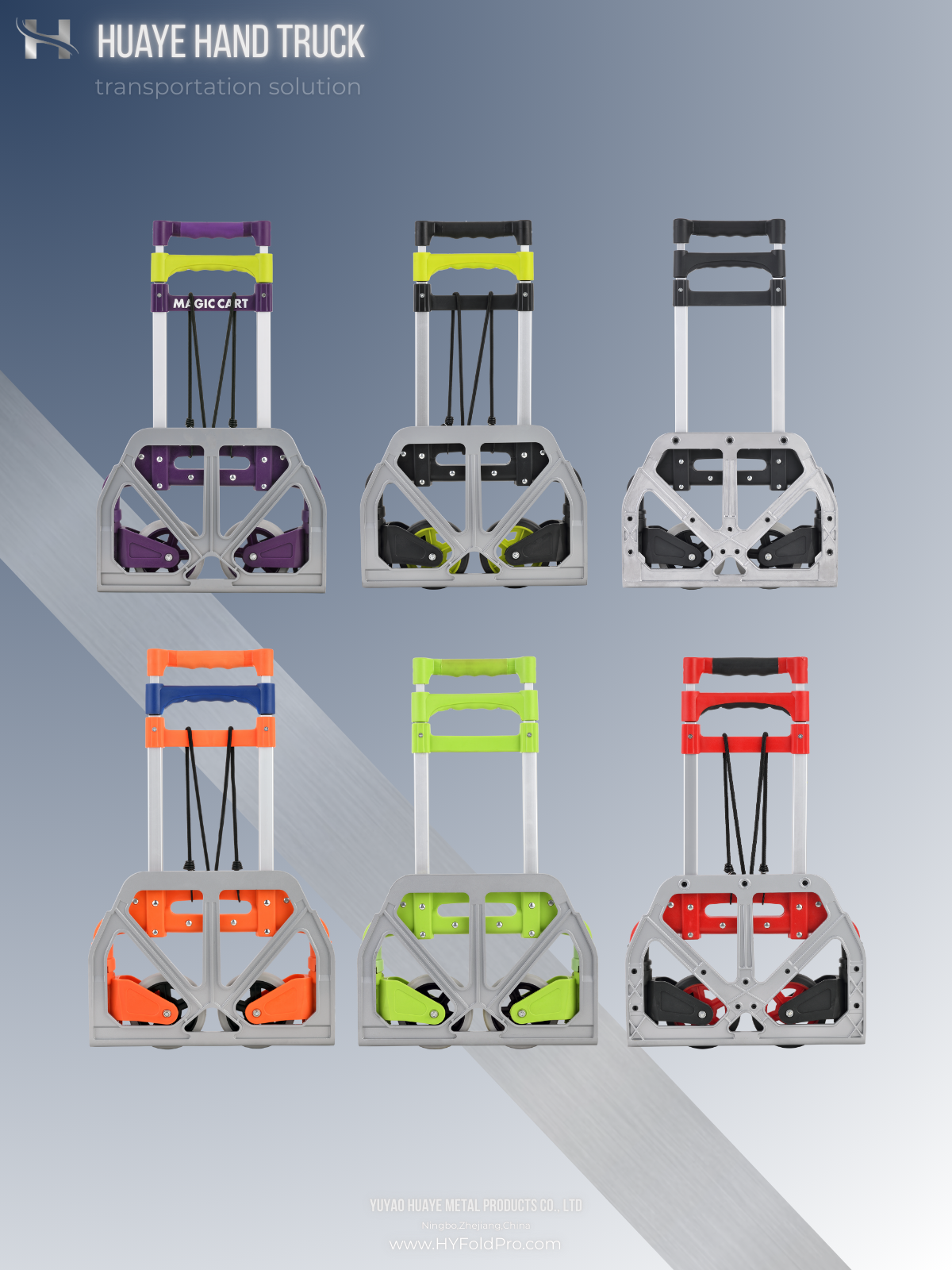 Yuyao HuaYe hand truck -Portable Aluminum Folding Hand Truck – Lightweight Dolly Cart-70kg