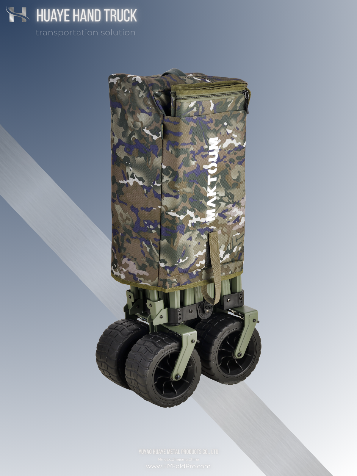 Yuyao HuaYe hand truck -100kg Heavy Duty Folding Camping Wagon – Full Aluminum Alloy Utility Cart for Outdoor, Beach & Gear Hauling